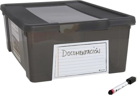 Gerimport Opslagbox 39 X 28 X 15 Cm 11 Liter Transparant/zwart