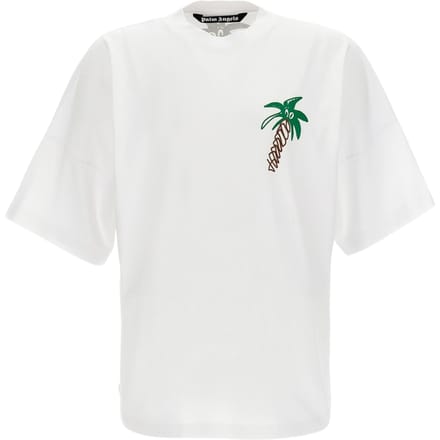 Witte camiseta met palmboom van Palm Angels