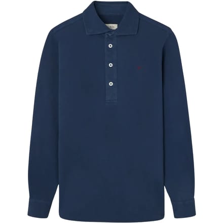 Polo met lange mouwen en knoopkraag Silbon