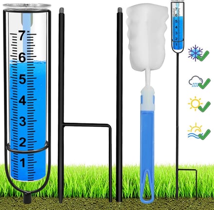 Verstelbare Regenmeter voor Buiten met Paal en Borstel