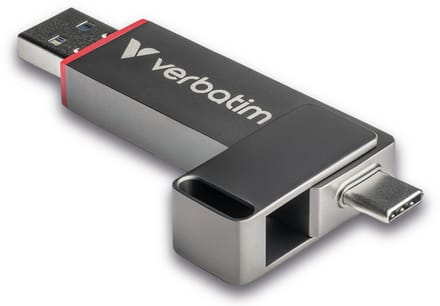 Verbatim Dual QuickStick USB-stick Retail 1 TB Zilver 32043 USB-C 3.2 Gen 1, USB-A 3.2 Gen 1