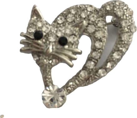 Petra's Sieradenwereld - Broche kat strass (0049)