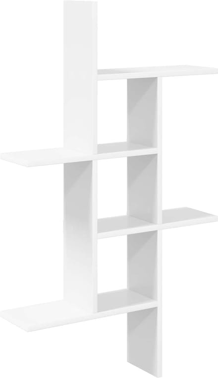vidaXL - Wandplank - Wit - 61 - x - 15 - x - 102 - cm - Bewerkt - hout