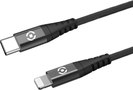 Celly Oplaadkabel 60W - USB kabel - USB-C naar Lightning kabel geschikt voor iPhone - 1.0m - Zwart