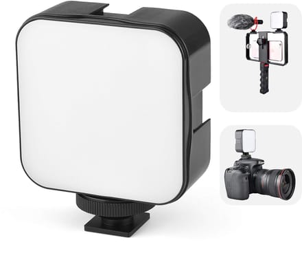 Azomor® Draagbaar LED-videolicht met 49 lampjes voor camera en smartphone