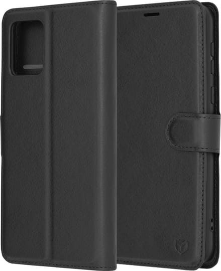 Techsuit Leather Folio Book Wallet Case hoesje voor Motorola Moto E13 - Zwart