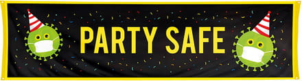 Boland - Party safe banner - 50 x 180 cm - Virus - Mondkapje