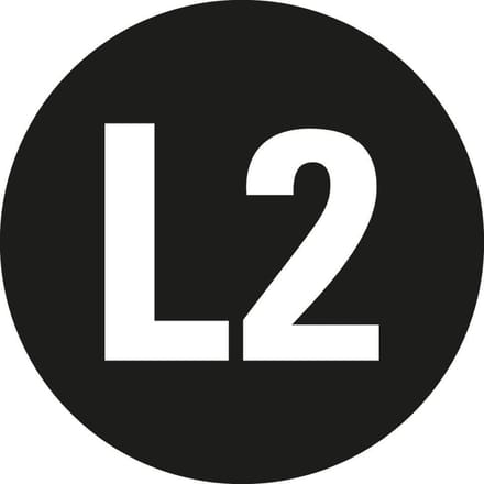Fase L2 geleider sticker, vel, zwart wit 12,5 mm - 20 per vel