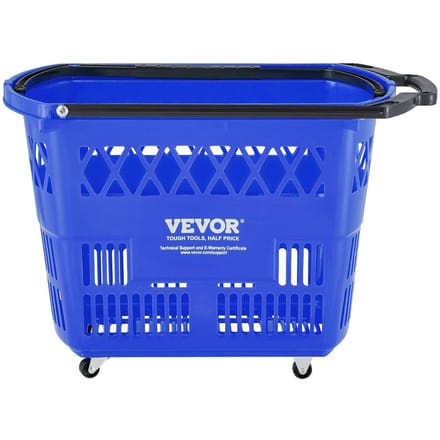 Plastic Rolstoel Boodschappentrolley Mand Op Wielen 6 STUKS 39L met Handvat