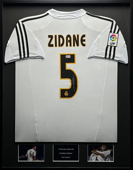 Zinedine Zidane Real Madrid 04/05 ingelijst thuis shirt
