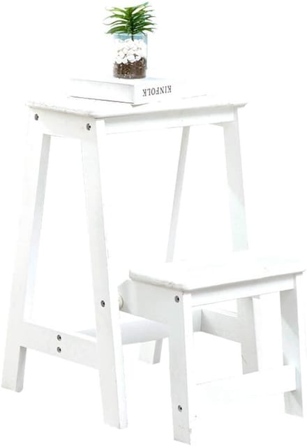Huishoudtrap Klapstoel - Opstapje Krukje - Extra Hoogte - Lichtgewicht Compact - 150kg Capaciteit - Wit