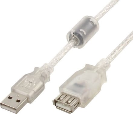 Premium USB-verlengkabel, 0.75 meter<br />Transparant