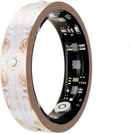 WizBay Premium Select® Bohemian Smart Ring - Pearl White - Hartslag, Slaap en Zuurstofmeting - Activiteitstracker - Maat 7