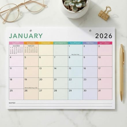 Grote Bureaukalender 2026 - Juli 2027 | Bureaublad & Wandkalender met Ruimte voor Notities