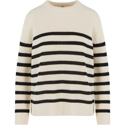 Urban Classics Ladies Rib Striped Sweater Gebreide trui gebroken wit M