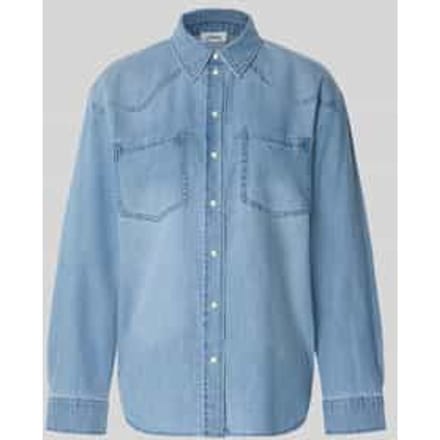 loose fit jeansblouse van puur katoen