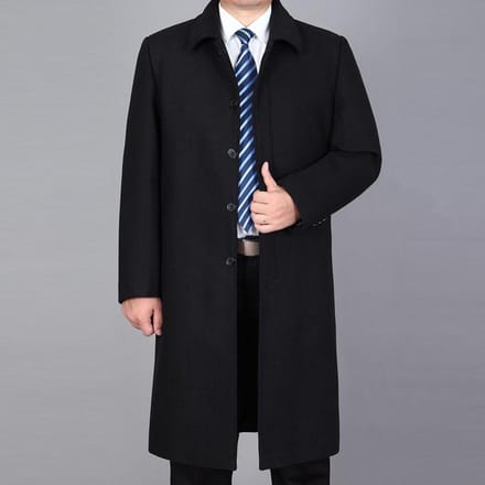 Heren wollen jas Herfst heren wolmix overjas Winterwollen lange jas 3XL