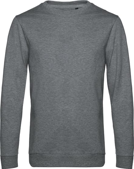 Sweater 'French Terry' B&C Collectie maat S Heather Midgrijs
