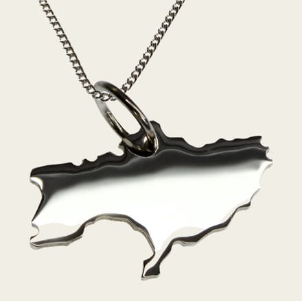 Zilveren Landkaart Oekraïne ketting hanger