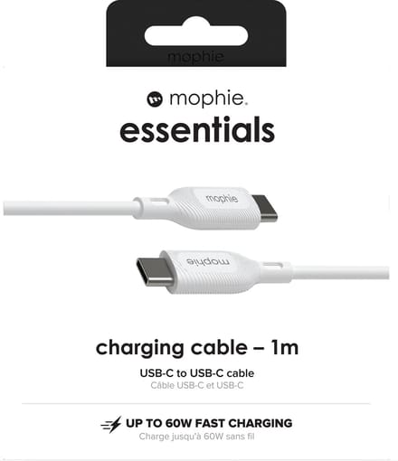 Mophie essentials USB cable 24 pin USB-C (M) to 24 pin USB-C (M) 1 m