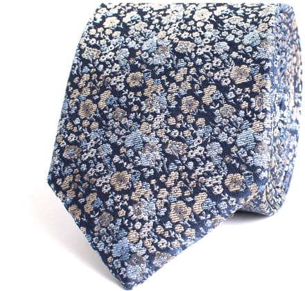 TRESANTI | EMILE | Zijden stropdas bloemen | Blauw