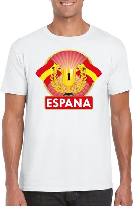 Wit Spaans kampioen t-shirt heren - Spanje supporters shirt S