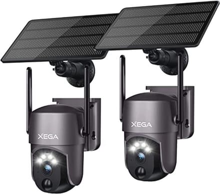2-Pack Smart Solar Beveiligingscamera Buiten met 2K HD Kleur Nachtzicht