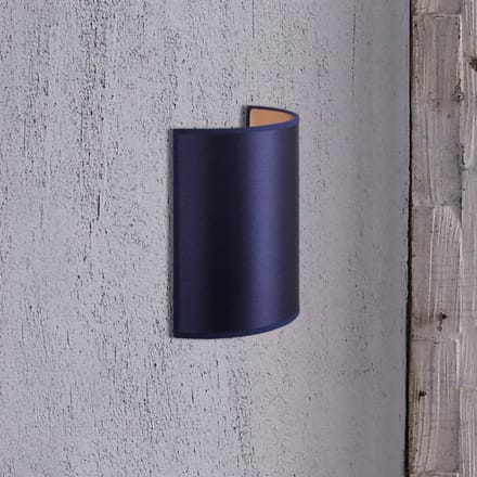 Duolla Wandlamp Satin, donkerblauw/goud, textiel, hoogte 24 cm