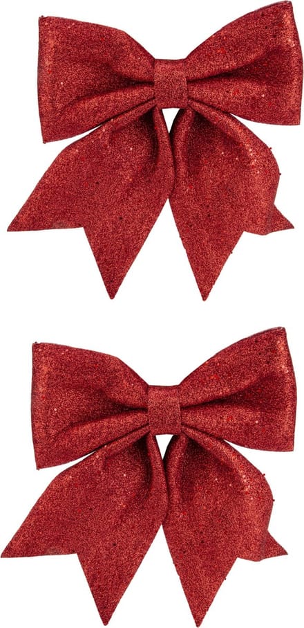 Cosy & Trendy Kersthanger - 2x stuks - strik - rood - 30 x 35 cm - Kerstversiering