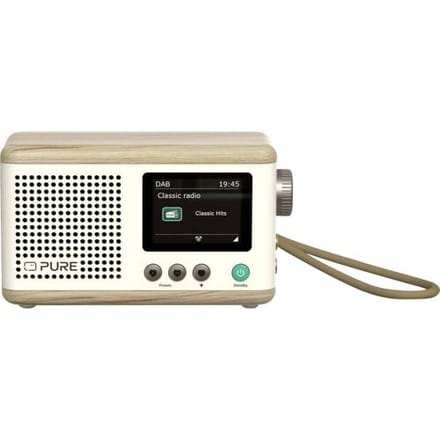 Pure Classic Mini - The Charming Portable Digital Radio, Cotton White/Oak