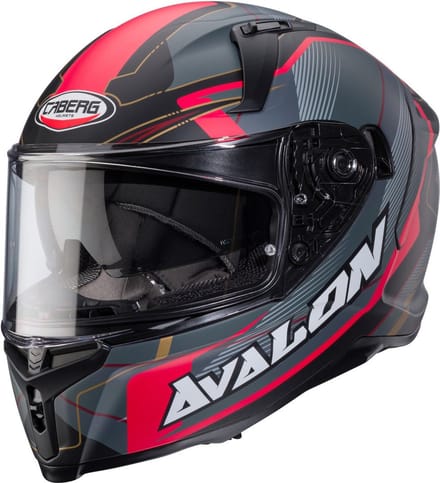 Caberg Avalon X Optic Mat Zwart Grijs Rood Integraalhelm - Helm