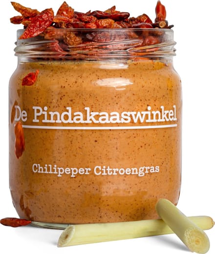 Pindakaas Chilipeper Citroengras van De Pindakaaswinkel