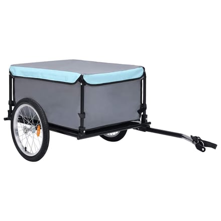 vidaXL - Fietstrailer - 65 - kg - grijs - en - blauw