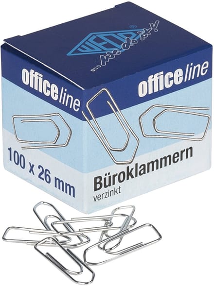 WEDO Paperclips, gegalvaniseerd, 32 mm, kleine verpakking