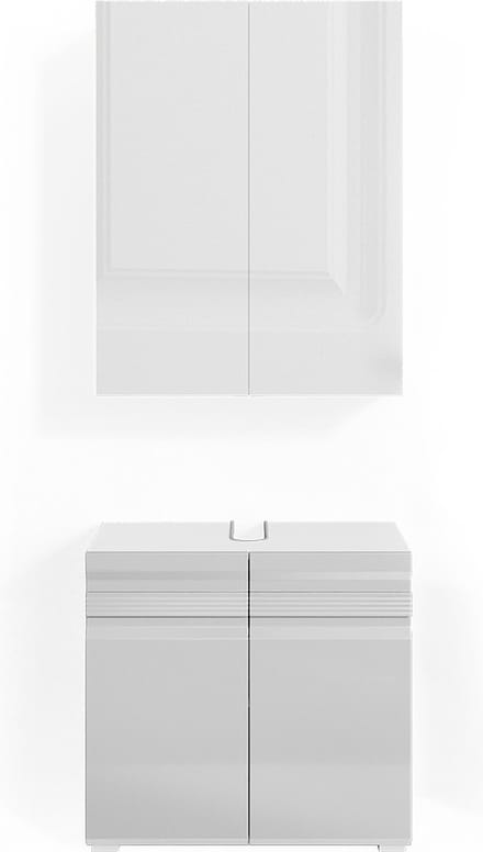 Vicco Badkamermeubel set Fredd, Wit Hoogglans, 2-delig