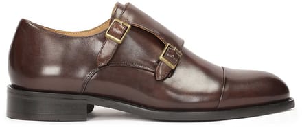 Exclusive leather monks with buckles