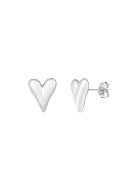 Love studs Oorbellen - zilverkleurig