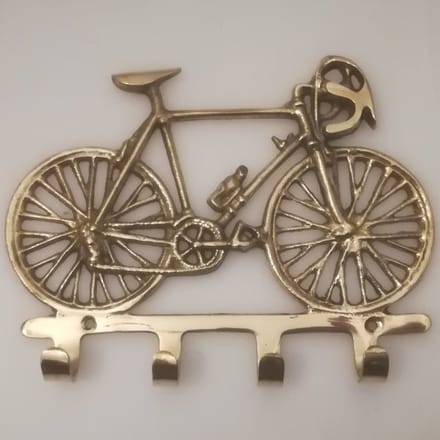 Maddeco - sleutelrekje racefiets - messing - 4 haken - 19 cm lang