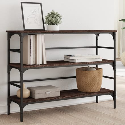 vidaXL - Wandtafel - 100x32x75 - cm - bewerkt - hout - bruin - eikenkleur