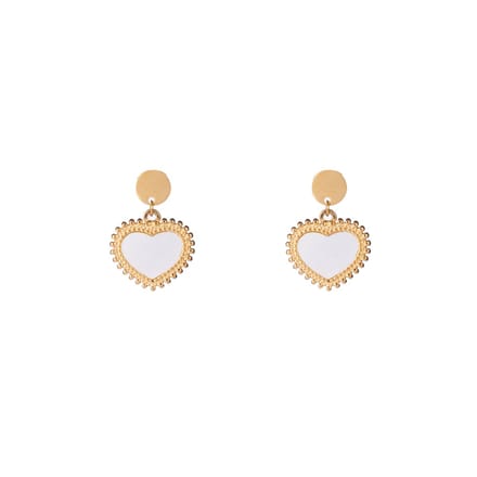 Go Dutch Label Oorknoppen big pearl hart Goud