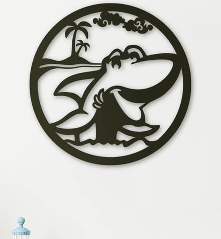 Wanddecoratie Kinderen | Haai rond - L (60x60cm)