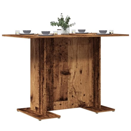 vidaXL - Eettafel - 110x60x75 - cm - bewerkt - hout - oud - houtkleurig