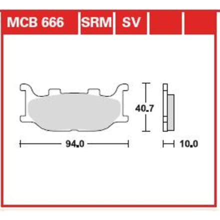 Bremsbelagsatz, ohne Straßenzulassung TRW MOTO MCB666SRM