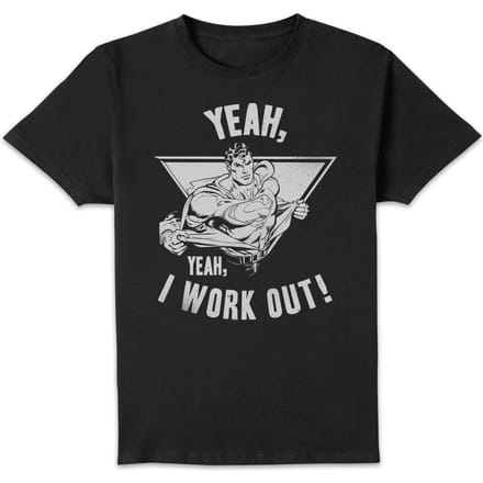 DC Comics Superman I Work Out T-shirt - Zwart - S