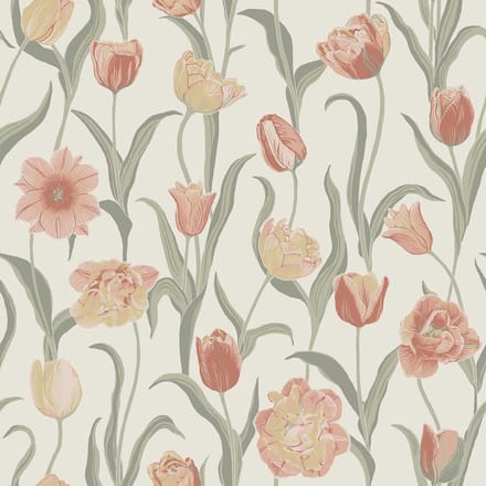 Boråstapeter Vliesbehang 6969 - Österlen - Botanisch Wit - 53cm x 10.05m