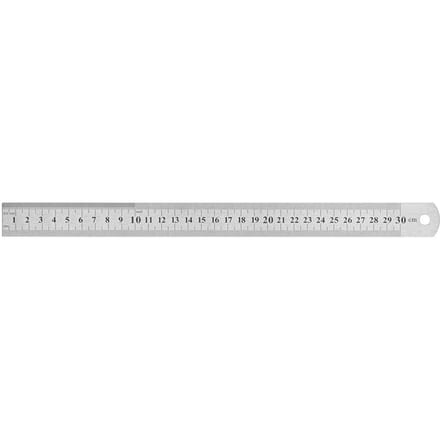 Règle de 30 cm, longueur mesurable de 30 cm, échelle claire, règle précise en acier inoxydable avec 2 white