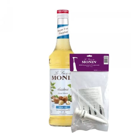 Siroop Hazelnoot Suikervrij (70 cl) + Monin Siroop Pompje (10ml)