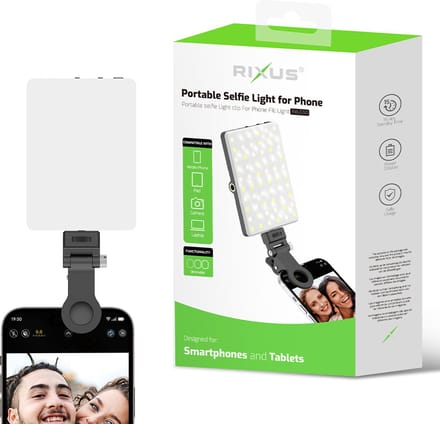 Rixus RXLG50 Portable Selfie Light For Phone Black