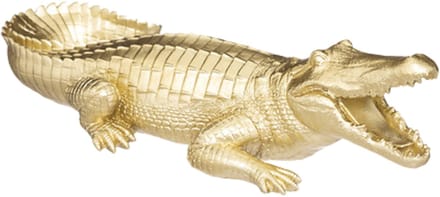 Atmosphera Beeld Krokodil Victor - 39 cm - polyresin - goud - decoratie beeld - alligator