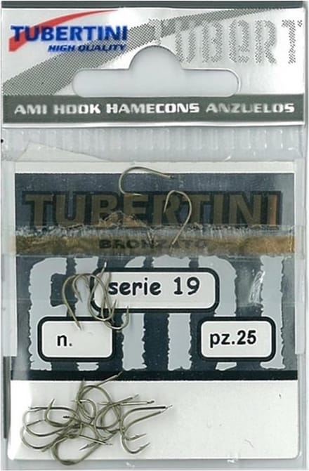 Tubertini Bronzato Serie 19 25pcs – Robuuste Bronzen Haak voor Karper en Maden - Maat : 16